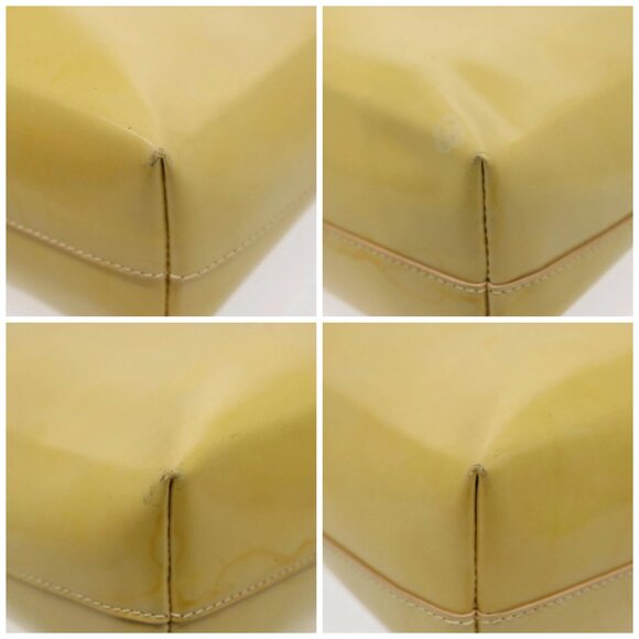 PRADA Hand Bag Enamel Yellow Silver Auth bs17418 - Picture 14 of 16